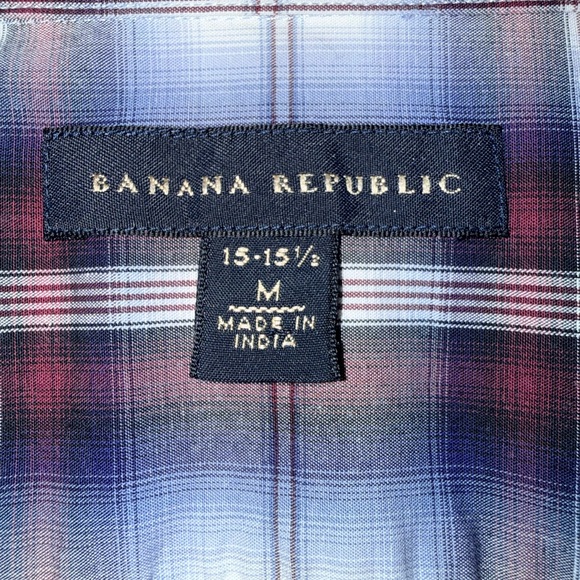 Men’s Banana Republic Plaid Button-Down Shirt Size Medium - Picture 5 of 5